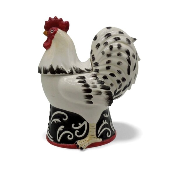 TOSCANA Adamo Ceramic Rooster Cookie Jar Italy Rustic Farmhouse 10" - As Is - Picture 1 of 15